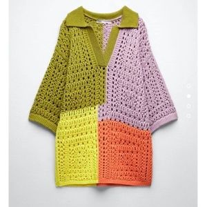 ZARA oversized polo knit sweater
